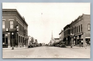 CALEDONIA MN KINGSTON STREET ANTIQUE REAL PHOTO POSTCARD RPPC