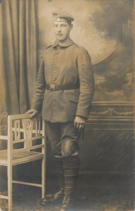 WW1 German soldier portrait souvenir photo postcard military uniform