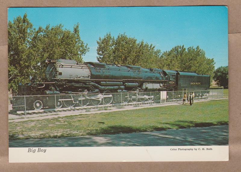 Big Boy Locomotive Train Postcard Union Pacific Railroad Cheyenne Wyoming