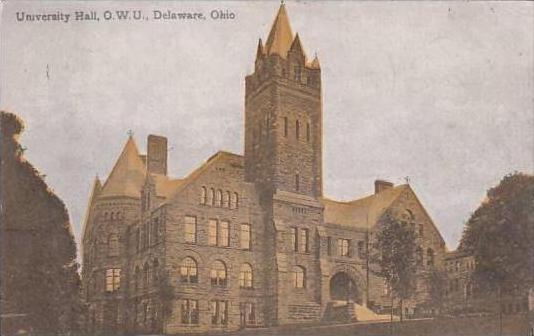 Ohio Delaware University Hall O W U 1913