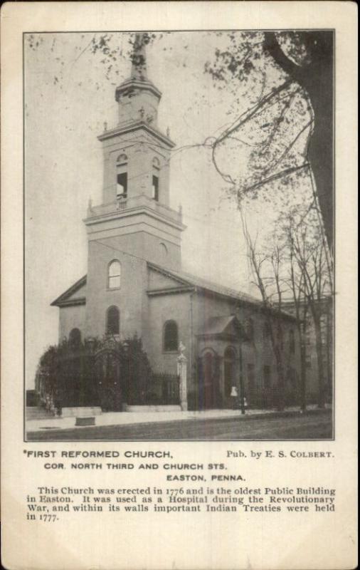 Easton PA First Reformed Church c1905 Postcard