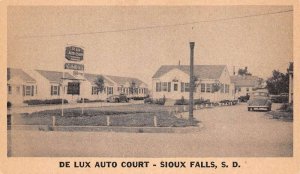 Sioux Falls South Dakota De Lux Auto Court Sepia Tone Lithograph PC U1837