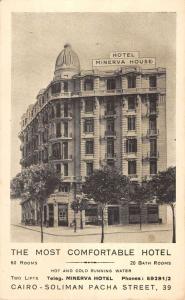 Cairo Egypt Hotel Minerva Hotel Street View Antique Postcard K7876339