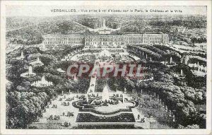 Postcard Old Versailles View taken in a straight line on the Park Chateau and...