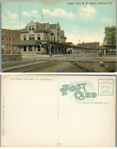 HAZLETON PA LEHIGH VALLEY RAILWAY STATION ANTIQUE POSTCARD railroad train depot