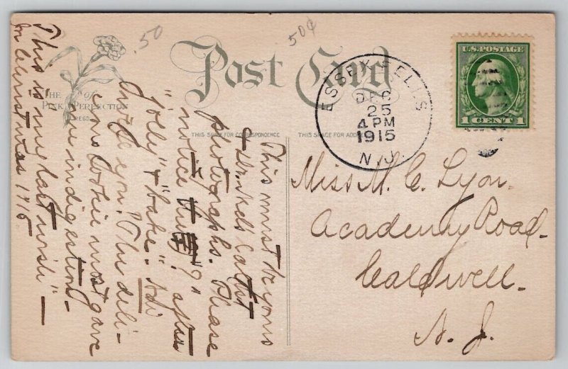 Christmas Greetings Children Decorating Wreath Bell Postcard U26