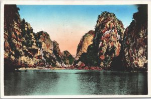 Vietnam Halong Bay Rocks Cochinchina RPPC 02.75