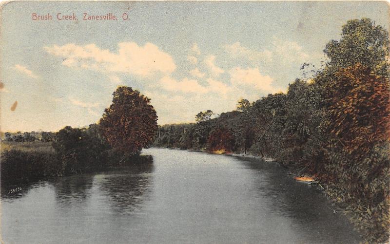 Zanesville Ohio~Brush Creek Scene~Muskingum County~c1910 Postcard