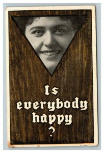 Vintage 1900's E.B.&E Postcard Mostwood Series Smiling Women Wood Print