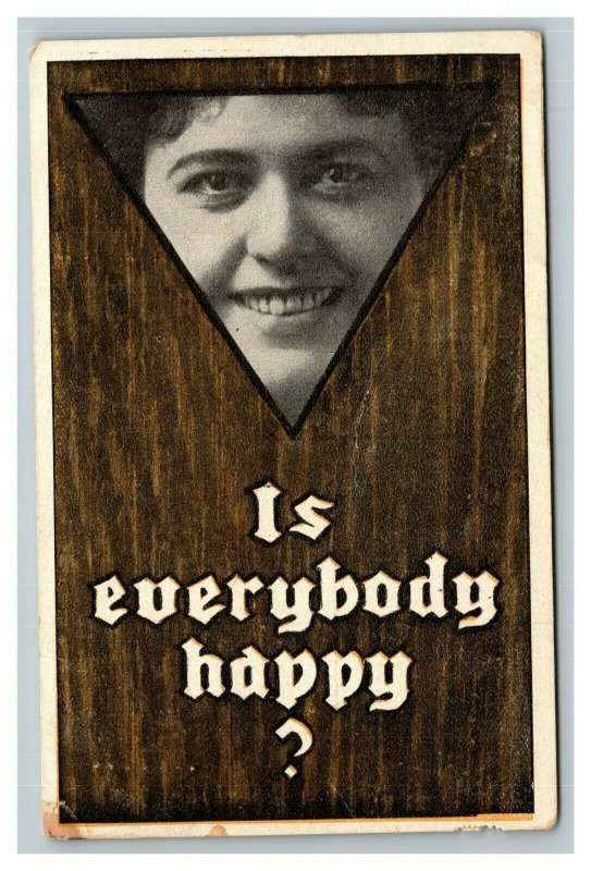 Vintage 1900's E.B.&E Postcard Mostwood Series Smiling Women Wood Print