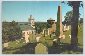 Plymouth Massachusetts~Burial Hill~Gov Bradford Monument~1960s Postcard