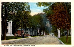 Augusta,  Maine -  Houses on State Street, looking North - c1920