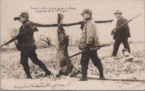 RPPC Exaggeration Postcard There is lots of Big Game in Kansas Hunting