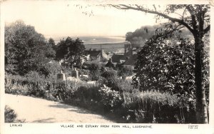 uk50866 village and estuary from fern hill laugharne wales real photo uk