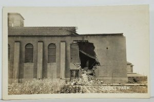 RPPC California CARROLL PARK Earthquake Damage c1933 Real Photo Postcard M16