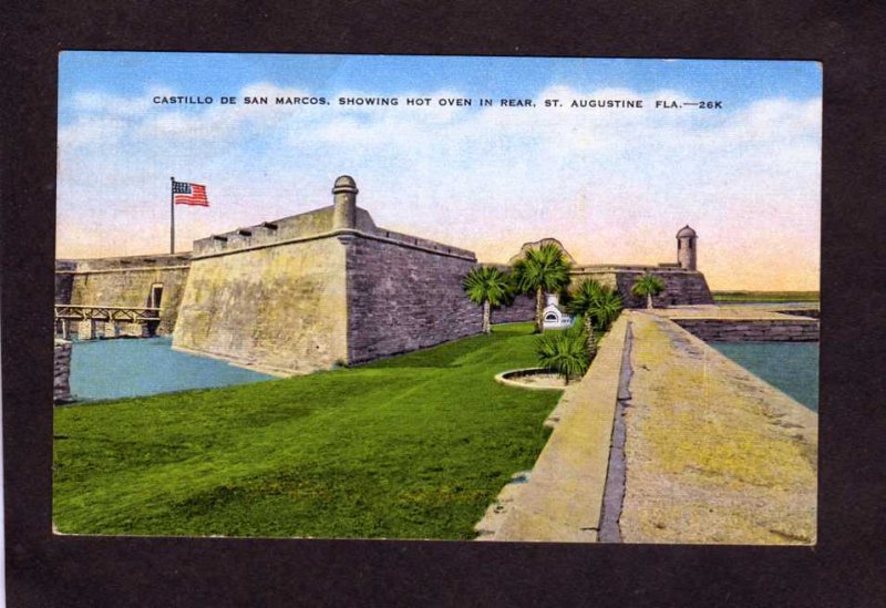 FL Castillo de San Marcos St Augustine Florida Linen Postcard