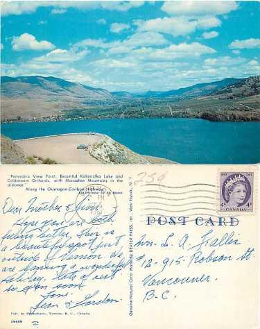 Kalamalka Lake and Coldstream Orchards, Okanagan Highway BC, Canada, Chrome