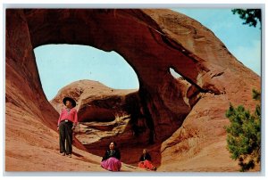 Arizona-Utah Border Postcard Spiderweb Arch Sandstone Arches c1960's Vintage