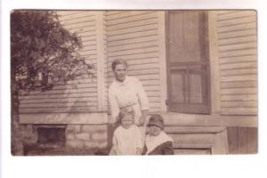 Real Photo, Woman with Two Children, Canada,