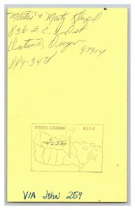 Postcard QSL CB Ham Radio Amateur Card From Ontario Oregon KFJ7390 