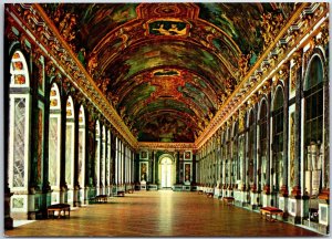 VINTAGE POSTCARD CONTINENTAL SIZE HALL OF MIRRORS PALACE OF VERSAILLES FRANCE