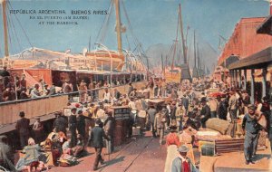 BUENOS AIRES ARGENTINA SHIP PORT HARBOUR POSTCARD (c. 1910)