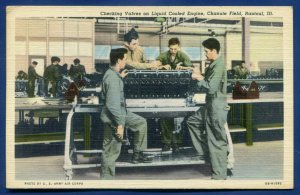Checking Valves Engine Chanute Field Rantoul Illinois Postcard 