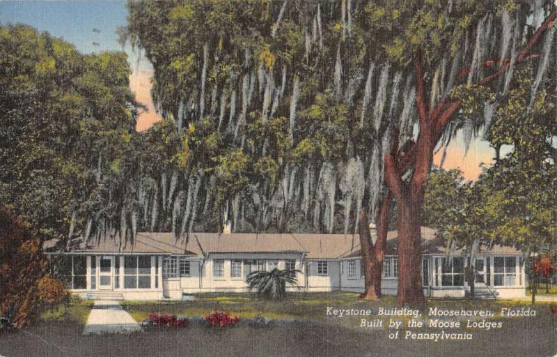 Moosehaven Florida Keystone Bldg Lodge Of PA Antique Postcard K102448