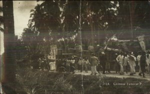 Singapore - Chinese Funeral c1920s Real Photo Postcard