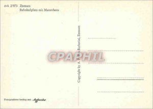 Modern Postcard Zermatt Matterhorn Fotografierre Bahnhofplatz mit farbig mit ...