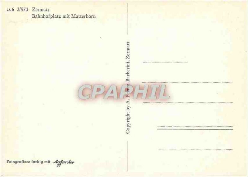 Modern Postcard Zermatt Matterhorn Fotografierre Bahnhofplatz mit farbig mit ...