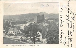 H48/ Covington Virginia Postcard 1907 Pulp and Paper Mill Factory