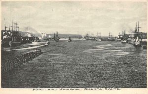 OR, Oregon PORTLAND HARBOR  Ships~Logs SHASTA ROUTE   c1910's Albertype Postcard