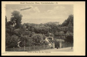 Germany 1914 Zeppelin Hotel Deutsches Haus 5pf Stamp Advertising Cover Us G79217