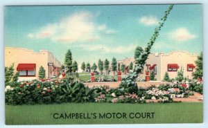 NORTH PLATTE, Nebraska NE ~ Roadside CAMPBELL'S MOTOR COURT 1940s Linen Postcard