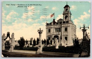 1912 Cap't Young Residence Million Dollar Pier Atlantic City NJ Posted Postcard