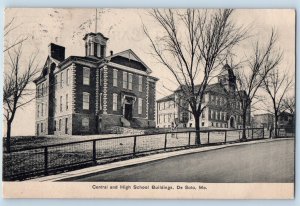 De Soto Missouri MO Postcard Central High School Buildings 1908 Vintage Antique