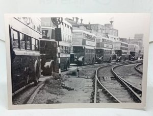 Buses Lined Up In Westinghouse Road Trafford Park Feb 1963 Vintage Postcard