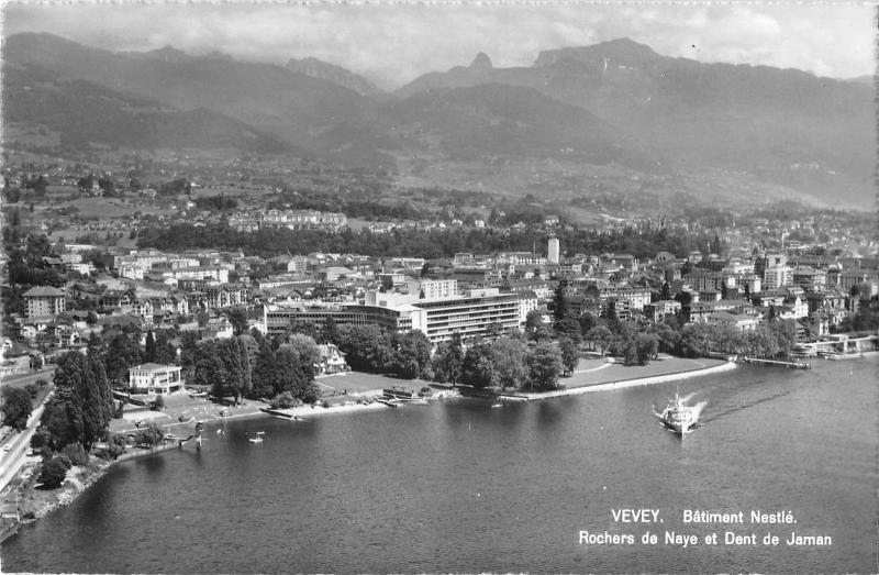 B98187 vevey batiment nestle rochers naye  dent de jaman real photo switzerland