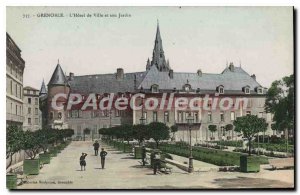 Old Postcard Grenoble Hotel De Ville And His Garden