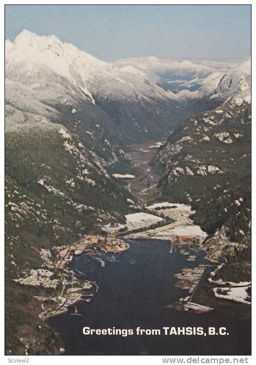 Aerial View of Bay, Scenic Mountain View, Tahsis, British Columbia, Canada, 5...