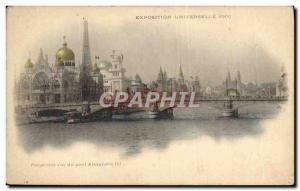 Old Postcard Paris Universal Exhibition of Paris in 1900 Perspective Pont Ale...