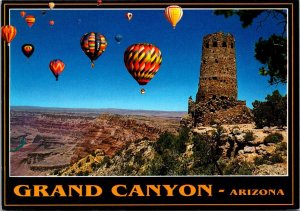 Arizona Grand Canyon Hot Air Balloons Over Desert View Point
