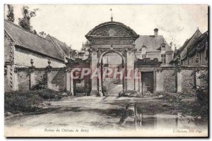 Old Postcard Ruins of the castle of Brecy