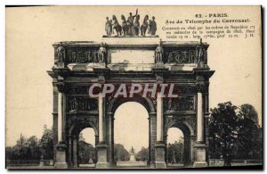 Old Postcard Paris Arc De Triomphe Du Carrousel