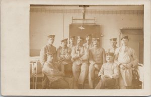 Group of Soldiers Military Men Munchen Cancel Real Photo Postcard G91