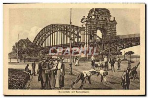 Postcard Old Dusseldorf Rheinbrucke put Radschlagern Children