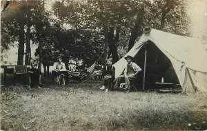 Postcard RPPC Kansas Goodard 1911 Camping Exchange Message Sherman 23-7953