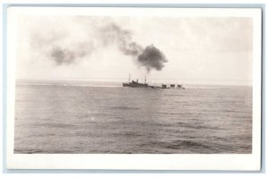 c1920's USS Colorado US Navy Warship Battleship View RPPC Photo Postcard