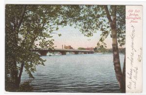 Old Toll Bridge Springfield Massachusetts 1907 postcard